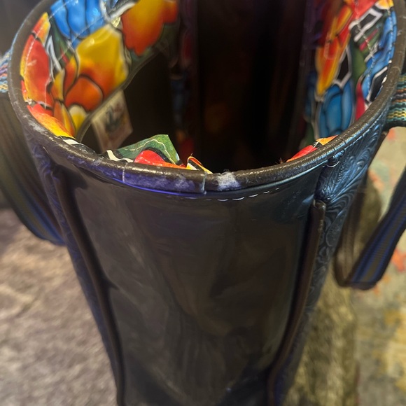 Consuela Black Tote with Floral Embroidery - Picture 3 of 11